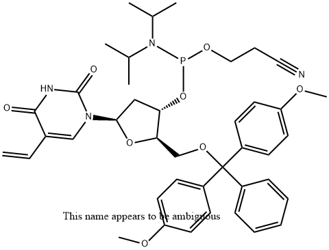 2'-Deoxy-5'-DMT-5-ethenyluridine 3'-CE phosphoramidite Struktur