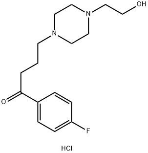 1-(4-fluorophenyl)-4-[4-(2-hydroxyethyl)piperazine-1,4-diium-1-yl]butan-1-one dichloride Struktur