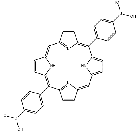 (卟啉-5,15-二基双(4,1-亚苯基))二硼酸, 290356-48-8, 结构式