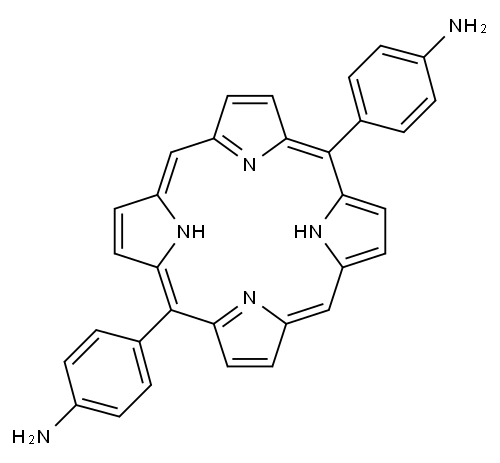 4,4'-(卟啉-5,15-二基)二苯胺,292145-34-7,结构式