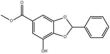 1,3-Benzodioxole-5-carboxylic acid, 7-hydroxy-2-phenyl-, methyl ester Struktur