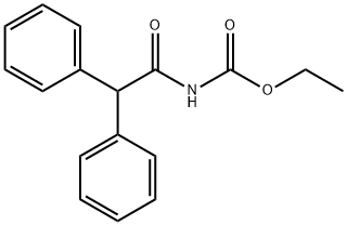 N-(ジフェニルアセチル)カルバミド酸エチル 化学構造式