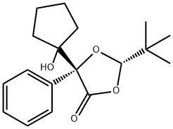 2-(tert-Butyl)-5-phenyl-5-(1-hydroxycyclopentyl)-1,3-dioxolan-4-one 结构式