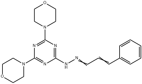 2-Propenal, 3-phenyl-, 2-(4,6-di-4-morpholinyl-1,3,5-triazin-2-yl)hydrazone Struktur