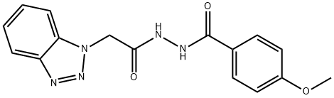 N'-(2-(1H-苯并[D][1,2,3]三唑-1-基)乙酰基)-4-甲氧基苯甲酰肼 结构式