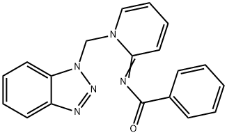 N-[(2E)-1-(1H-1,2,3-Benzotriazol-1-ylmethyl)-1,2-dihydropyridin-2-ylidene]benzamide 化学構造式