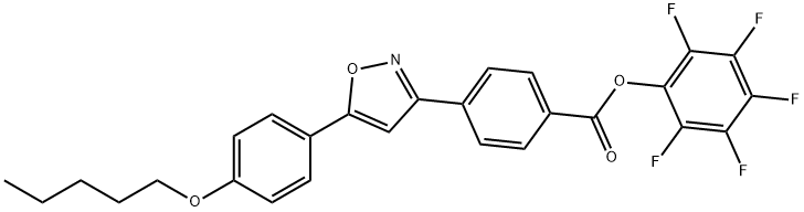 Benzoic acid, 4-[5-[4-(pentyloxy)phenyl]-3-isoxazolyl]-, 2,3,4,5,6-pentafluorophenyl ester Structure