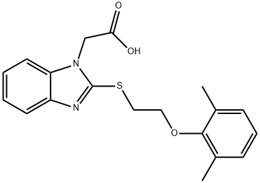 2-[2-[[2-(2,6-Dimethylphenoxy)ethyl]thio]-1-benzimidazolyl]acetic Acid Structure
