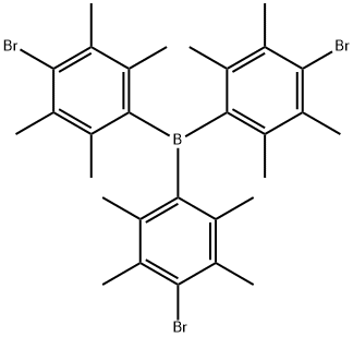 三(4-溴-2,3,5,6-四甲基苯基)硼烷 结构式