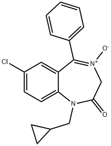 7-CHLORO-1-(CYCLOPROPYLMETHYL)-1,3-DIHYDRO-5-PHENYL-2H-1,4-BENZODIAZEPIN-2-ONE 4-OXIDE, 32259-55-5, 结构式
