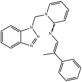 (2Z)-1-(1H-1,2,3-Benzotriazol-1-ylmethyl)-N-[(1E)-2-phenylprop-1-en-1-yl]-1,2-dihydropyridin-2-imine 结构式