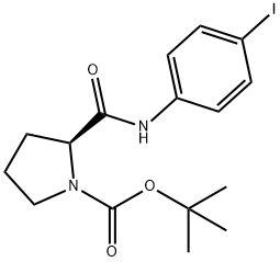 叔-丁基 (2S)-2-[(4-碘苯基)氨基羰基]吡咯烷-1-甲酸基酯, 329743-61-5, 结构式