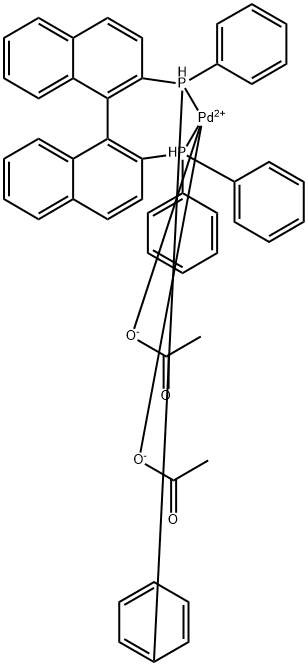 Palladium, bis(acetato-κO)[[1,1'-binaphthalene]-2,2'-diylbis[diphenylphosphine-κP]]-, (SP-4-2)- (9CI) Struktur
