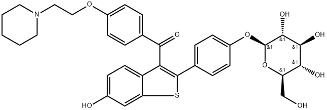 4’-Raloxifene-β-D-glucopyranoside, 334758-19-9, 结构式