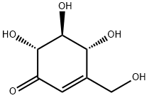 2-Cyclohexen-1-one, 4,5,6-trihydroxy-3-(hydroxymethyl)-, (4R,5S,6R)- Structure