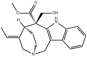 (5S)-4-[(E)-Ethylidene]-1,3,4,5,6,7-hexahydro-6-hydroxymethyl-2α,5-ethano-2H-azocino[4,3-b]indole-6β-carboxylic acid methyl ester Struktur