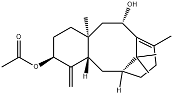 5α-アセトキシタキサ-4(20),11-ジエン-10β-オール 化学構造式