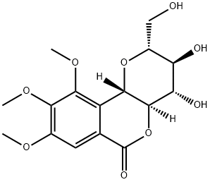 二-O-甲基岩白菜素 结构式