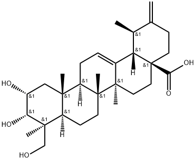 2α,3α,24-Trihydroxyursa
-12,20(30)-dien-28-oic acid Structure