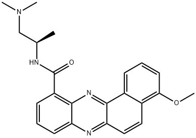 Benzo[a]phenazine-11-carboxamide, N-[(1R)-2-(dimethylamino)-1-methylethyl]-4-methoxy- Structure
