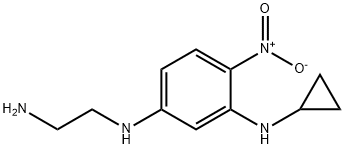 N~1~-(2-aminoethyl)-N~3~-cyclopropyl-4-nitro-1,3-benzenediamine 化学構造式