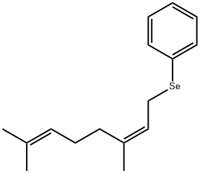 Benzene, [[(2Z)-3,7-dimethyl-2,6-octadien-1-yl]seleno]- Struktur