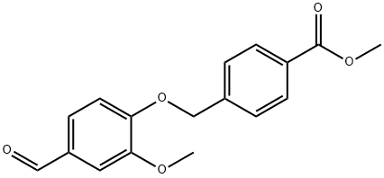 4-(4-甲酰基-2-甲氧基苯氧基甲基)苯甲酸甲酯, 351336-10-2, 结构式