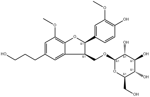 (7R,8R)-Dihydrodehydrodiconiferyl alcohol 9-O-β-D-glucoside Structure