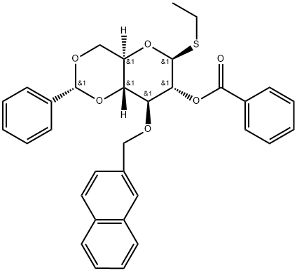 Ethyl 2-O-benzoyl-3-O-(2-methylnaphthyl)-4,6-O-benzylidene-1-thio-β-D-glucopyranoside,352008-11-8,结构式
