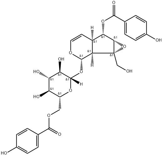 6'-O-对羟基苯甲酰基梓甙,355143-38-3,结构式