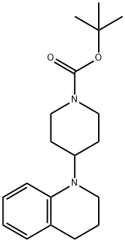 1-Piperidinecarboxylic acid, 4-(3,4-dihydro-1(2H)-quinolinyl)-, 1,1-dimethylethyl ester 化学構造式
