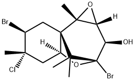 6H-3,8a-Methanooxireno[d][1]benzoxepin-2-ol, 3,7-dibromo-6-chlorooctahydro-6,8b,9,9-tetramethyl-, (1aR,2R,3S,4aS,6S,7S,8aR,8bS)- Structure