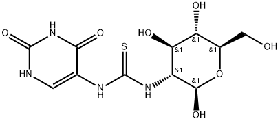 β-D-Glucopyranose, 2-deoxy-2-[[[(1,2,3,4-tetrahydro-2,4-dioxo-5-pyrimidinyl)amino]thioxomethyl]amino]- Structure