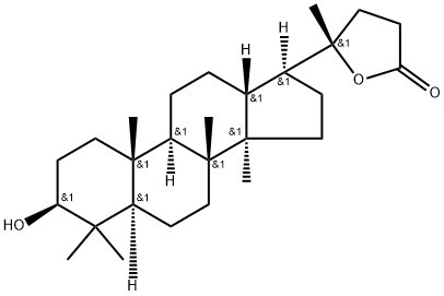 3α,20-ジヒドロキシ-18,25,26,27-テトラノル-5α-ダンマラン-24-酸24,20-ラクトン 化学構造式