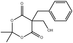1,3-Dioxane-4,6-dione, 5-(hydroxymethyl)-2,2-dimethyl-5-(phenylmethyl)-,358382-80-6,结构式