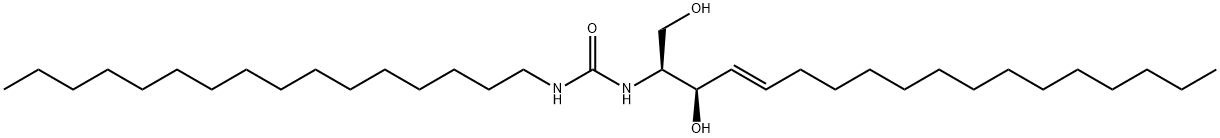 D-erythro-N-[2-(1,3-dihydroxy-4E-octadecene)]-N'-hexadecane-urea Struktur