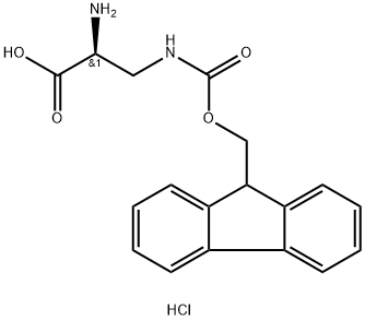 (S)-3-(((((9H-芴-9-基)甲基氧基)羰)氨基)-2-氨基丙酸盐酸盐 结构式