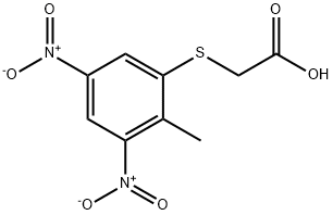 (2-methyl-3,5-dinitrophenyl)thio]acetic acid Structure