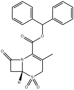 benzhydryl 3-methyl-5,5,8-trioxo-5-thia-1-azabicyclo[4.2.0]oct-2-ene-2-carboxylate Struktur