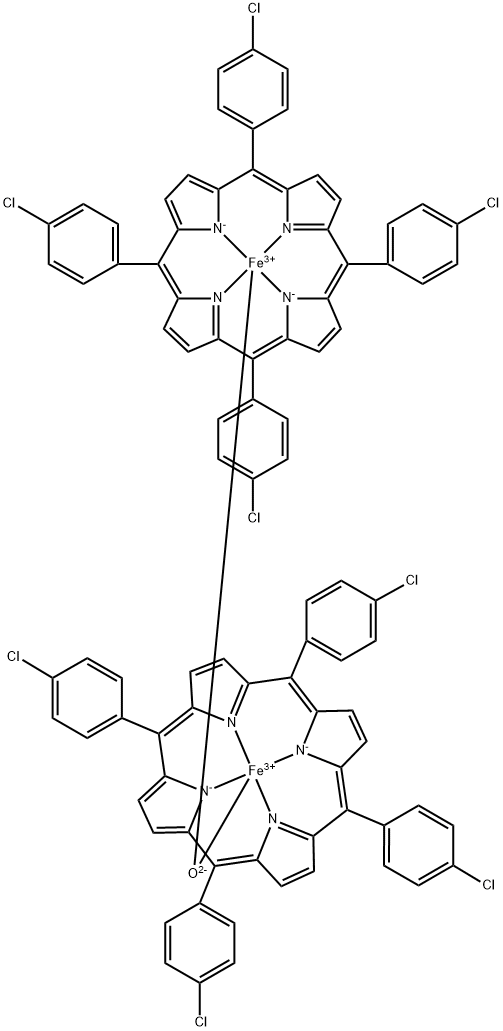 Iron(III)meso-tetrakis(4-chlorophenyl)porphine-μ-oxodimer Struktur