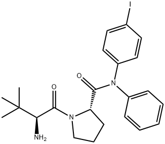 (S)-1-[(S)-2-Amino-3,3-dimethylbutanoyl]-N-(4-iodophenyl)-N-phenylpyrrolidine-2-carboxamide Structure