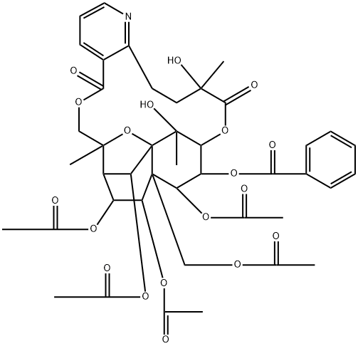 8α-アセトキシ-2-ベンゾイルオキシ-2-デ(アセトキシ)-8-デオキソ-26-ヒドロキシエボニミン 化学構造式