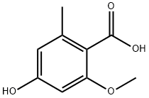 Benzoic acid, 4-hydroxy-2-methoxy-6-methyl-,3733-95-7,结构式