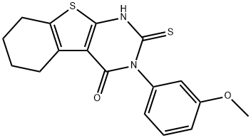 [1]Benzothieno[2,3-d]pyrimidin-4(1H)-one, 2,3,5,6,7,8-hexahydro-3-(3-methoxyphenyl)-2-thioxo- Structure