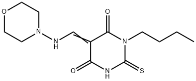 (5Z)-1-butyl-5-[(morpholin-4-ylamino)methylidene]-2-sulfanylidene-1,3-diazinane-4,6-dione 结构式