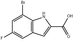 1H-Indole-2-carboxylic acid, 7-bromo-5-fluoro- Struktur
