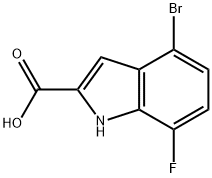 4-溴-7-氟吲哚-2-甲酸,383133-60-6,结构式