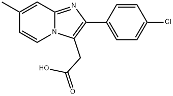 Imidazo[1,2-a]pyridine-3-acetic acid, 2-(4-chlorophenyl)-7-methyl-, 387400-43-3, 结构式