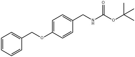 Carbamic acid, N-[[4-(phenylmethoxy)phenyl]methyl]-, 1,1-dimethylethyl ester Structure