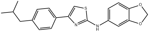 2-Thiazolamine, N-1,3-benzodioxol-5-yl-4-[4-(2-methylpropyl)phenyl]- 结构式